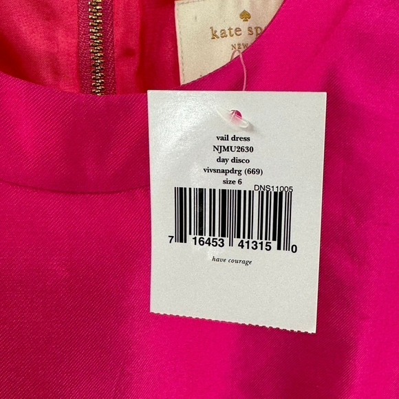 Kate Spade Size 6 Bright Hot Pink Silk Vail Fit and Flare Dress - Picture 5 of 8